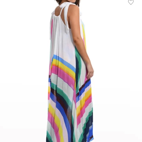 Striped Self-Tie Maxi Coverup Dress - one size fit most - Picture 4 of 4